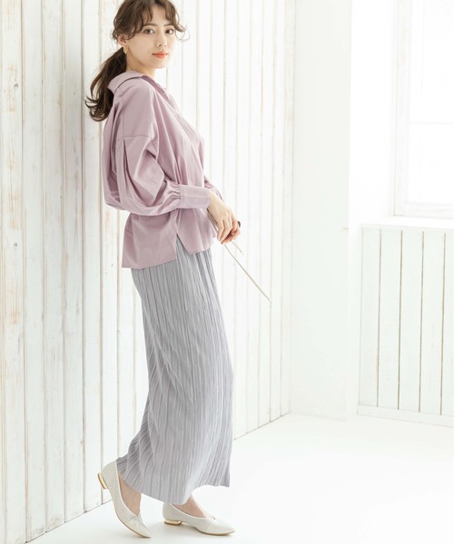 12Twelve Agenda(トゥエルブ アジェンダ)の「コットンテンセルシャツブラウス(シャツ/ブラウス・レディース・ラベンダー/ブラウン/サックスブルー・M)」の14枚目の写真