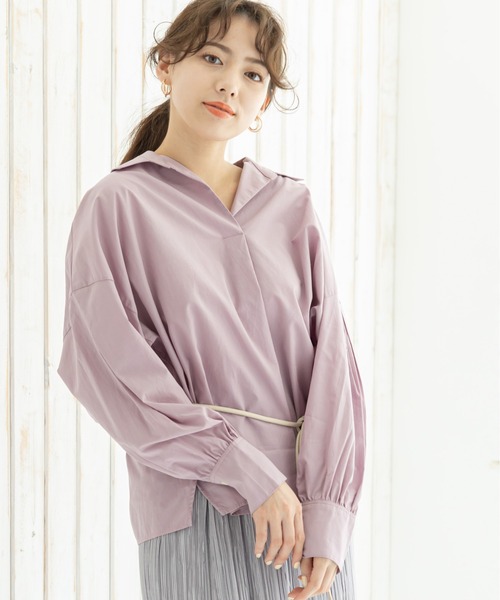 12Twelve Agenda(トゥエルブ アジェンダ)の「コットンテンセルシャツブラウス(シャツ/ブラウス・レディース・ラベンダー/ブラウン/サックスブルー・M)」の10枚目の写真