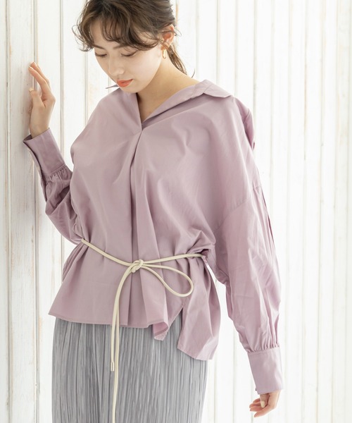 12Twelve Agenda(トゥエルブ アジェンダ)の「コットンテンセルシャツブラウス(シャツ/ブラウス・レディース・ラベンダー/ブラウン/サックスブルー・M)」の9枚目の写真