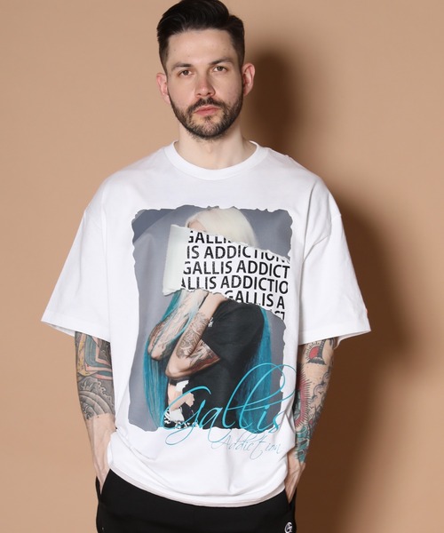 GALLIS ADDICTION（ガリスアディクション）の「GA・LADYグリッターロゴ Tシャツ（Tシャツ/カットソー・メンズ・ミント/ブラック/ホワイト・M/L）」の2枚目の写真