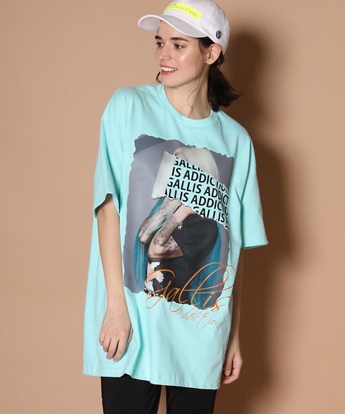 GALLIS ADDICTION（ガリスアディクション）の「GA・LADYグリッターロゴ Tシャツ（Tシャツ/カットソー・メンズ・ミント/ブラック/ホワイト・M/L）」の5枚目の写真