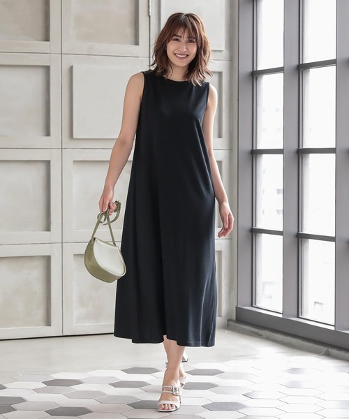 KOBE LETTUCE（コウベレタス）の「バックプリーツノースリーブワンピース（ワンピース・レディース・ベージュ/オリーブ/ブラック・FREE）」の11枚目の写真