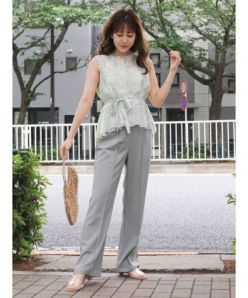 dazzlin（ダズリン）の「セミフレアプレスパンツ（その他パンツ・レディース・ブラウン/グレー/キャメル・FREE）」の5枚目の写真