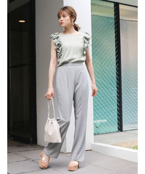 dazzlin（ダズリン）の「セミフレアプレスパンツ（その他パンツ・レディース・ブラウン/グレー/キャメル・FREE）」の7枚目の写真