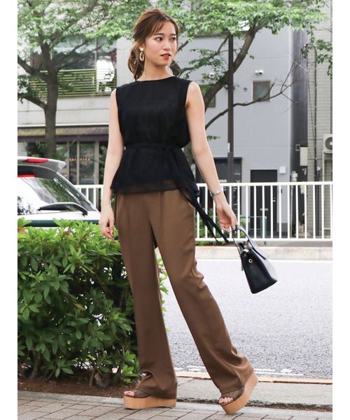 dazzlin（ダズリン）の「セミフレアプレスパンツ（その他パンツ・レディース・ブラウン/グレー/キャメル・FREE）」の13枚目の写真