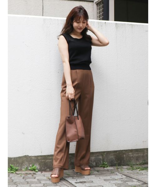 dazzlin（ダズリン）の「セミフレアプレスパンツ（その他パンツ・レディース・ブラウン/グレー/キャメル・FREE）」の15枚目の写真