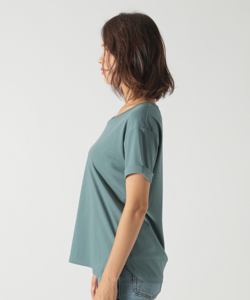 BAYFLOW(ベイフロー)の「シルケットクルーネックシャツ(Tシャツ/カットソー・レディース・ブラック/オフホワイト/ブルー/キャメル・SMALL/MEDIUM)」の10枚目の写真