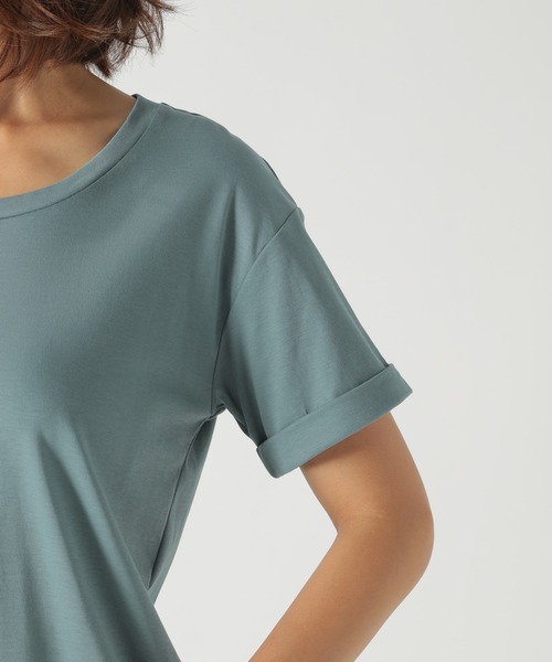 BAYFLOW(ベイフロー)の「シルケットクルーネックシャツ(Tシャツ/カットソー・レディース・ブラック/オフホワイト/ブルー/キャメル・SMALL/MEDIUM)」の14枚目の写真