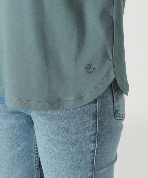 BAYFLOW(ベイフロー)の「シルケットクルーネックシャツ(Tシャツ/カットソー・レディース・ブラック/オフホワイト/ブルー/キャメル・SMALL/MEDIUM)」の15枚目の写真