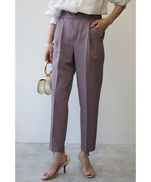 Bonjour Sagan(ボンジュールサガン)の「ウエストゴムテーパードパンツ(スラックス・レディース・ブラウン/ブルー/ブラック/グリーン/パープル/イエロー/グレイッシュベージュ/オレンジ/テラコッタ/ブルーグリーン/キャメル/ネイビー/ブルー系その他/ライトグレー/ダークグリーン/レッド/マスタード・FREE/L)」の13枚目の写真