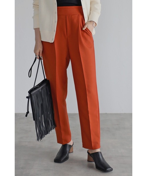 Bonjour Sagan(ボンジュールサガン)の「ウエストゴムテーパードパンツ(スラックス・レディース・ブラウン/ブルー/ブラック/グリーン/パープル/イエロー/グレイッシュベージュ/オレンジ/テラコッタ/ブルーグリーン/キャメル/ネイビー/ブルー系その他/ライトグレー/ダークグリーン/レッド/マスタード・FREE/L)」の19枚目の写真