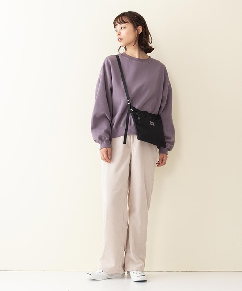 INNOCENT BLUE(イノセントブルー)の「【innocent blue/イノセントブルー】配色ステッチスウェット/トレーナー オーバーサイズ/ビッグシルエット ボリュームスリーブ(スウェット・レディース・アイボリー/ミント/ライトブラウン/ブルー/カーキ/ライトベージュ/ブラック/パープル・MEDIUM)」の22枚目の写真