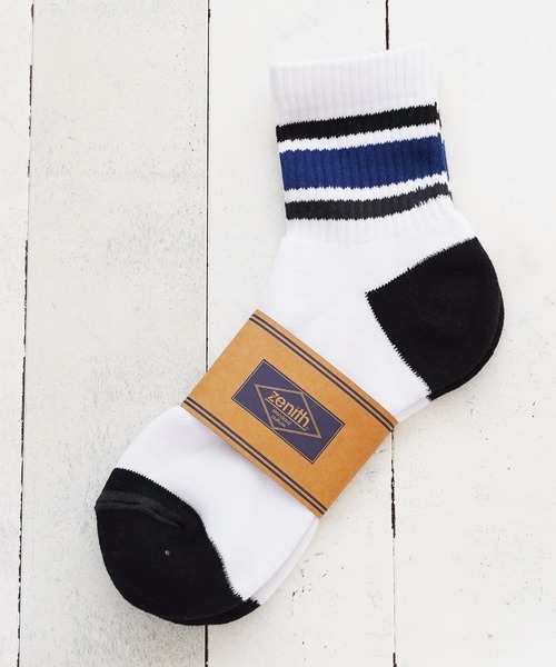 ZENITH(ゼニス)の「ZENITH/NEW LINE CREW SOCKS(ソックス/靴下・メンズ・チャコールグレー/ブラック/レッド/ミント/ブラック系その他/ネイビー/ブルー系その他/オレンジ・FREE)」の2枚目の写真