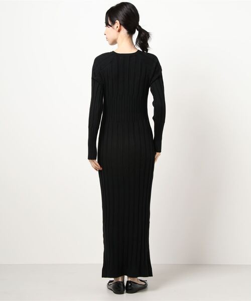 KOBE LETTUCE（コウベレタス）の「キーネックリブニットワンピース（ワンピース・レディース・ブラック/ブラウン/カーキ・FREE）」の5枚目の写真