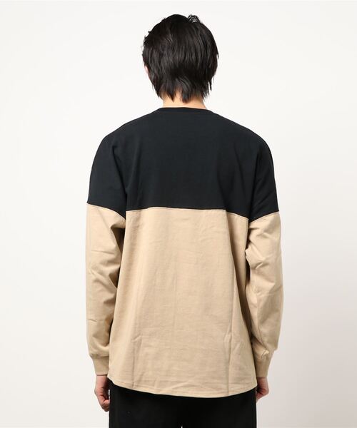 B.I.D.（ビーアイディー）の「ツートンロングスリーブドロップカットソー（Tシャツ/カットソー・メンズ・ホワイト/ベージュ/ブラック系その他/グレイッシュブルー/ブラック系その他2・MEDIUM/LARGE）」の7枚目の写真