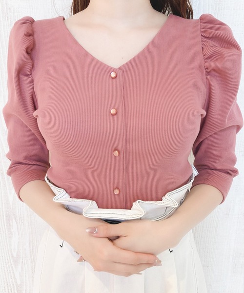 MIIA(ミーア)の「2wayパワーショルダートップス(Tシャツ/カットソー・レディース・ブラック/ベージュ/オフホワイト/ピンク・FREE)」の4枚目の写真