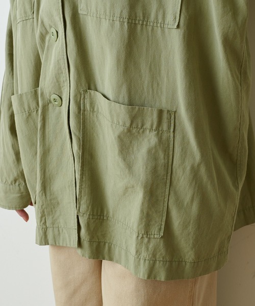 CIAOPANIC TYPY(チャオパニックティピー)の「光沢リネンBIGシャツジャケット(シャツ/ブラウス・レディース・ブルー/チャコールグレー/カーキ・ONE SIZE)」の15枚目の写真