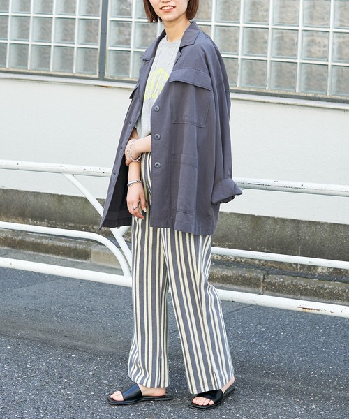 CIAOPANIC TYPY(チャオパニックティピー)の「光沢リネンBIGシャツジャケット(シャツ/ブラウス・レディース・ブルー/チャコールグレー/カーキ・ONE SIZE)」の20枚目の写真