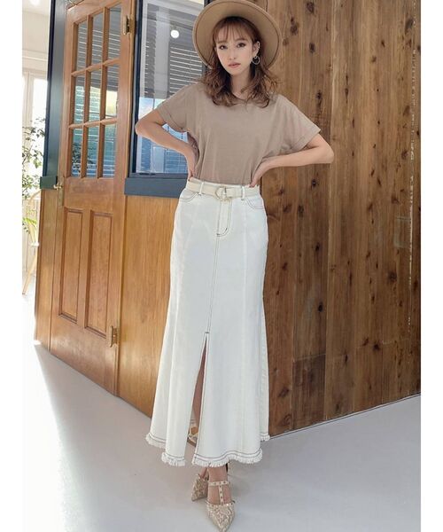 RESEXXY（リゼクシー）の「バックプリントロゴTシャツ（Tシャツ/カットソー・レディース・ベージュ/オフホワイト/ブルー・FREE）」の14枚目の写真