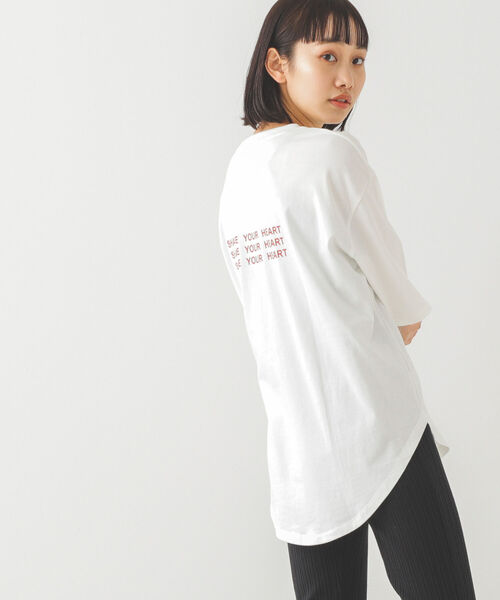 BeAMS DOT（ビームスドット）の「【WEB限定】BeAMS DOT / SHARE YOUR HEART オーバーサイズTシャツ（Tシャツ/カットソー・レディース・レッド系その他2/ホワイト・FREE）」の3枚目の写真