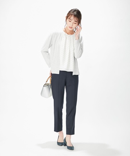 J.PRESS Ladies(J.プレス レディス)の「【洗える】幾何プリント ツインセット(アンサンブル・レディース・ライトオレンジ系/ライトグレー系/サックスブルー系/ライトグリーン系・SMALL)」の14枚目の写真