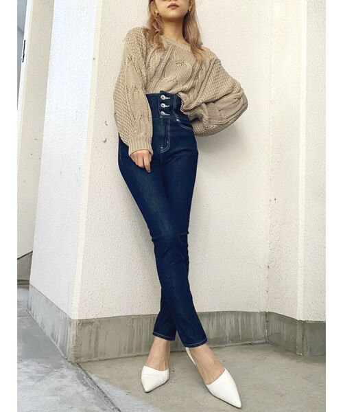 GYDA ISKOH/W ボタンスキニーデニムPT GYDA（ジェイダ）の「ISKO H/W ボタンスキニーデニムPT（デニム