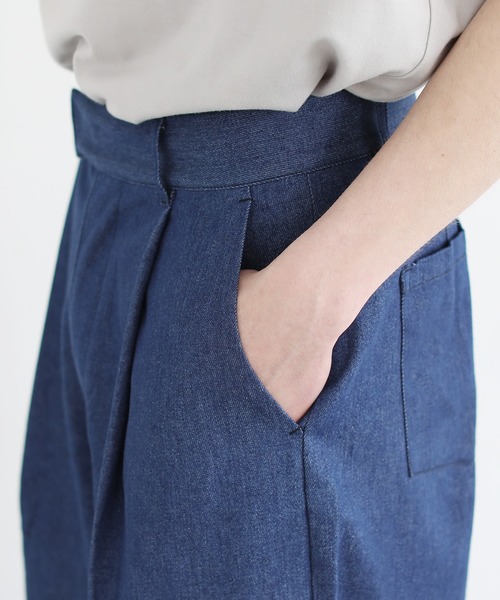 LILL(リル)の「ハイウエストディープタックワイドデニムパンツ(デニムパンツ・メンズ・ブラック/インディゴブルー/ワンウォッシュ・S/M/L)」の20枚目の写真