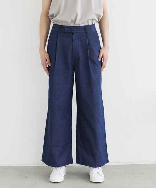 LILL(リル)の「ハイウエストディープタックワイドデニムパンツ(デニムパンツ・メンズ・ブラック/インディゴブルー/ワンウォッシュ・S/M/L)」の17枚目の写真