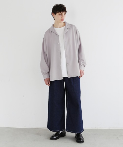 LILL(リル)の「ハイウエストディープタックワイドデニムパンツ(デニムパンツ・メンズ・ブラック/インディゴブルー/ワンウォッシュ・S/M/L)」の8枚目の写真