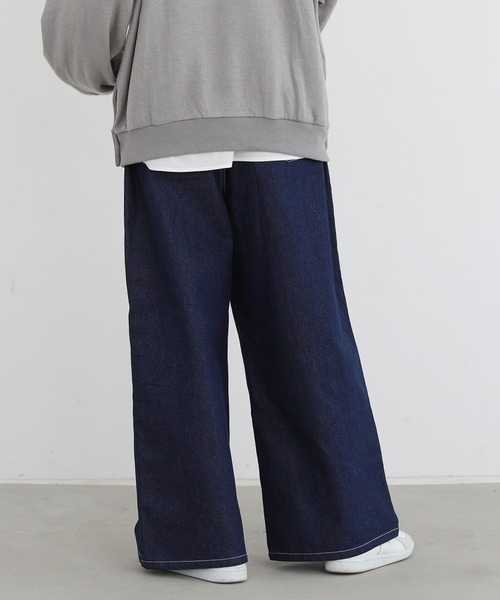 LILL(リル)の「ハイウエストディープタックワイドデニムパンツ(デニムパンツ・メンズ・ブラック/インディゴブルー/ワンウォッシュ・S/M/L)」の7枚目の写真