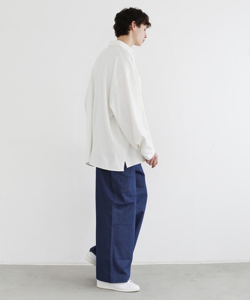 LILL(リル)の「ハイウエストディープタックワイドデニムパンツ(デニムパンツ・メンズ・ブラック/インディゴブルー/ワンウォッシュ・S/M/L)」の12枚目の写真