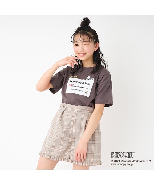 スヌーピースクエア刺しゅうtシャツ Tシャツ カットソー Lindsay リンジィ のファッション Tシャツ カットソー Peanutsコラボ セール