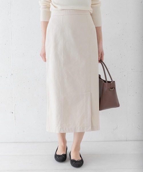 URBAN RESEARCH Sonny Label(アーバンリサーチサニーレーベル)の「スリットヘムミディスカート(スカート・レディース・ベージュ/カーキ/ピンク・38/36)」の1枚目の写真