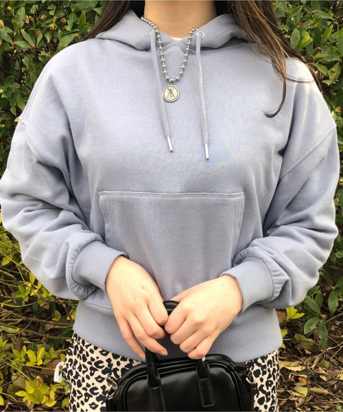 WEGO（ウィゴー）の「WEGO/カラードロップショルダーパーカー（スウェット・レディース・スミクロ/ホワイト/サックスブルー/パープル・MEDIUM/SMALL）」の17枚目の写真