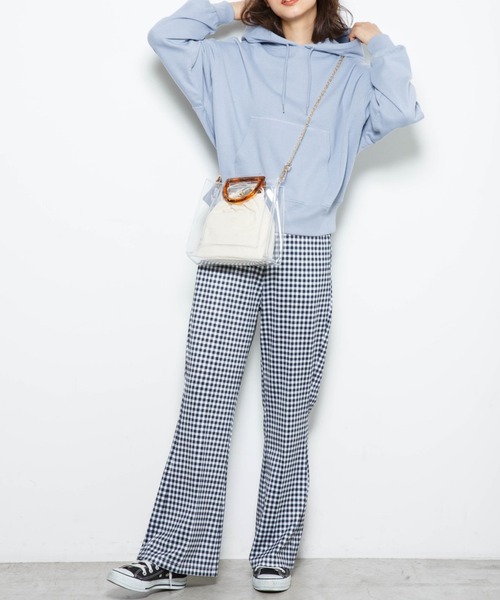 WEGO（ウィゴー）の「WEGO/カラードロップショルダーパーカー（スウェット・レディース・スミクロ/ホワイト/サックスブルー/パープル・MEDIUM/SMALL）」の13枚目の写真