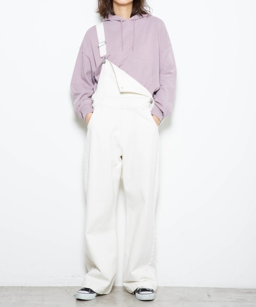 WEGO（ウィゴー）の「WEGO/カラードロップショルダーパーカー（スウェット・レディース・スミクロ/ホワイト/サックスブルー/パープル・MEDIUM/SMALL）」の14枚目の写真