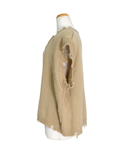 ＡＮＤＪ（アンドジェイ）の「【ANDJ MADE】ダメージデザインニットベスト（ベスト・レディース・オフホワイト/グレー/ベージュ/ブラック・M）」の21枚目の写真