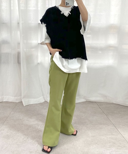 ＡＮＤＪ（アンドジェイ）の「【ANDJ MADE】ダメージデザインニットベスト（ベスト・レディース・オフホワイト/グレー/ベージュ/ブラック・M）」の13枚目の写真