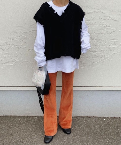 ＡＮＤＪ（アンドジェイ）の「【ANDJ MADE】ダメージデザインニットベスト（ベスト・レディース・オフホワイト/グレー/ベージュ/ブラック・M）」の14枚目の写真