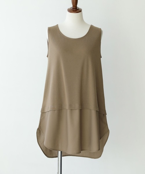 n'OrLABEL(ノアールレーベル)の「【機能素材】『レイヤードタンクトップ』(タンクトップ・レディース・カーキ/ブラック/グレー/オフホワイト・2/1)」の10枚目の写真