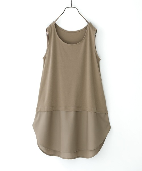 n'OrLABEL(ノアールレーベル)の「【機能素材】『レイヤードタンクトップ』(タンクトップ・レディース・カーキ/ブラック/グレー/オフホワイト・2/1)」の6枚目の写真