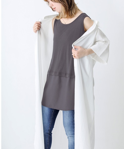 n'OrLABEL(ノアールレーベル)の「【機能素材】『レイヤードタンクトップ』(タンクトップ・レディース・カーキ/ブラック/グレー/オフホワイト・2/1)」の15枚目の写真