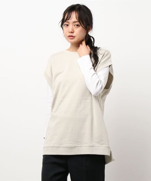 AMERICAN HOLIC（アメリカンホリック）の「クルーネック裏毛ベスト　＊（ベスト・レディース・ライトグレー/オフホワイト/ベージュ・FREE）」の7枚目の写真