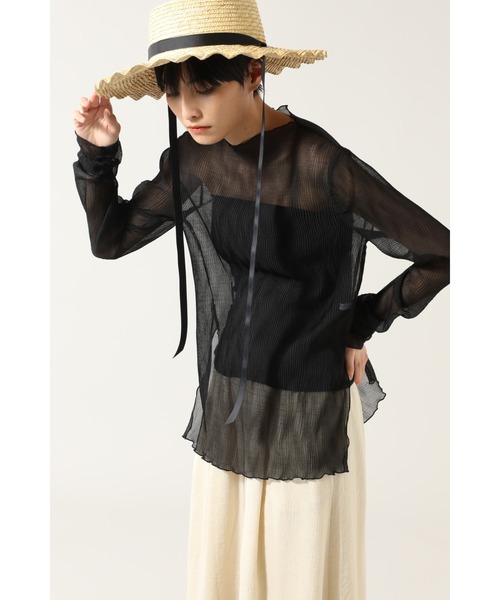 ROSE BUD（ローズバッド）の「シアーインナーカットソー（スウェット・レディース・ブラック/ホワイト/ネイビー・ONE SIZE）」の3枚目の写真