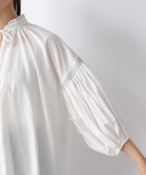 JEANASIS（ジーナシス）の「ステッチＶスキッパーブラウス/944187（シャツ/ブラウス・レディース・ホワイト/ブラック/ライトブラウン・FREE）」の13枚目の写真