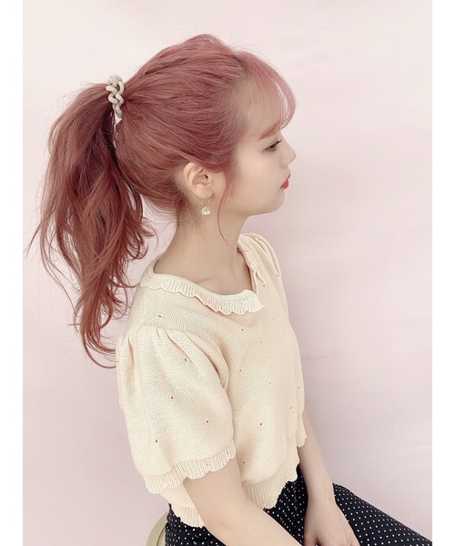 JUMELLE（ジュメロ）の「スプリングゴム（ヘアゴム・レディース・ワインレッド/ベージュ・FREE）」の3枚目の写真