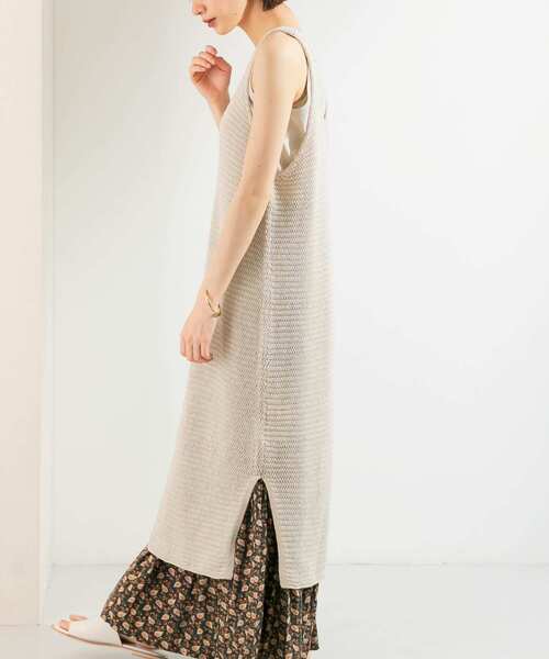 KBF（ケイビーエフ）の「ノースリーブニットワンピース（ワンピース・レディース・ライトベージュ/オレンジ/ライトカーキ・ONE）」の2枚目の写真