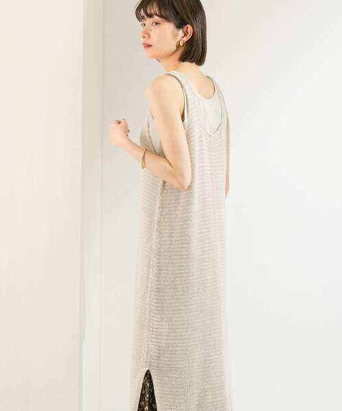 KBF（ケイビーエフ）の「ノースリーブニットワンピース（ワンピース・レディース・ライトベージュ/オレンジ/ライトカーキ・ONE）」の4枚目の写真