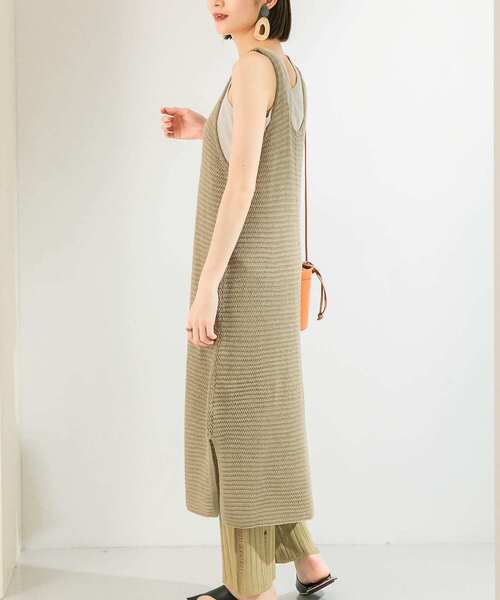 KBF（ケイビーエフ）の「ノースリーブニットワンピース（ワンピース・レディース・ライトベージュ/オレンジ/ライトカーキ・ONE）」の7枚目の写真