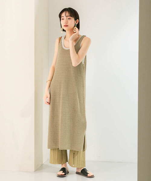 KBF（ケイビーエフ）の「ノースリーブニットワンピース（ワンピース・レディース・ライトベージュ/オレンジ/ライトカーキ・ONE）」の9枚目の写真